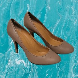 J. Crew beige plush high heel pumps, size 8.5